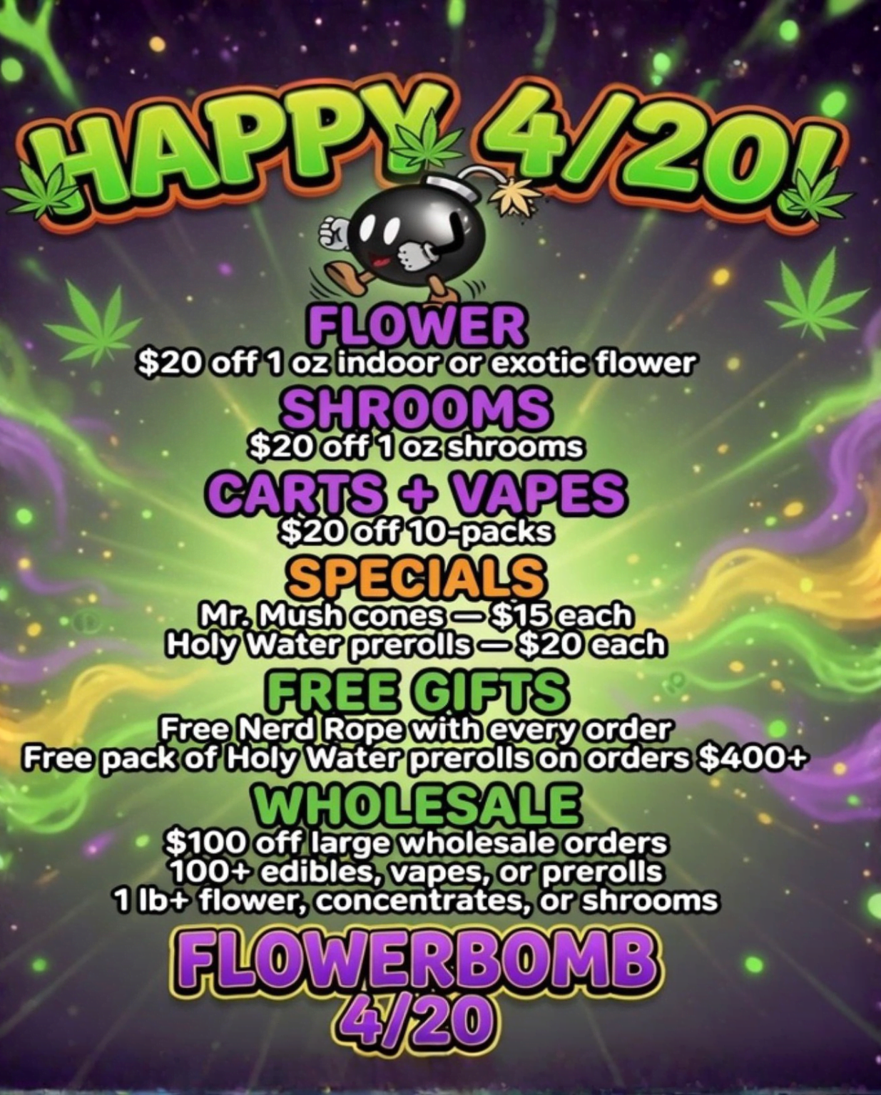 Flower Bomb 420 sale mobile