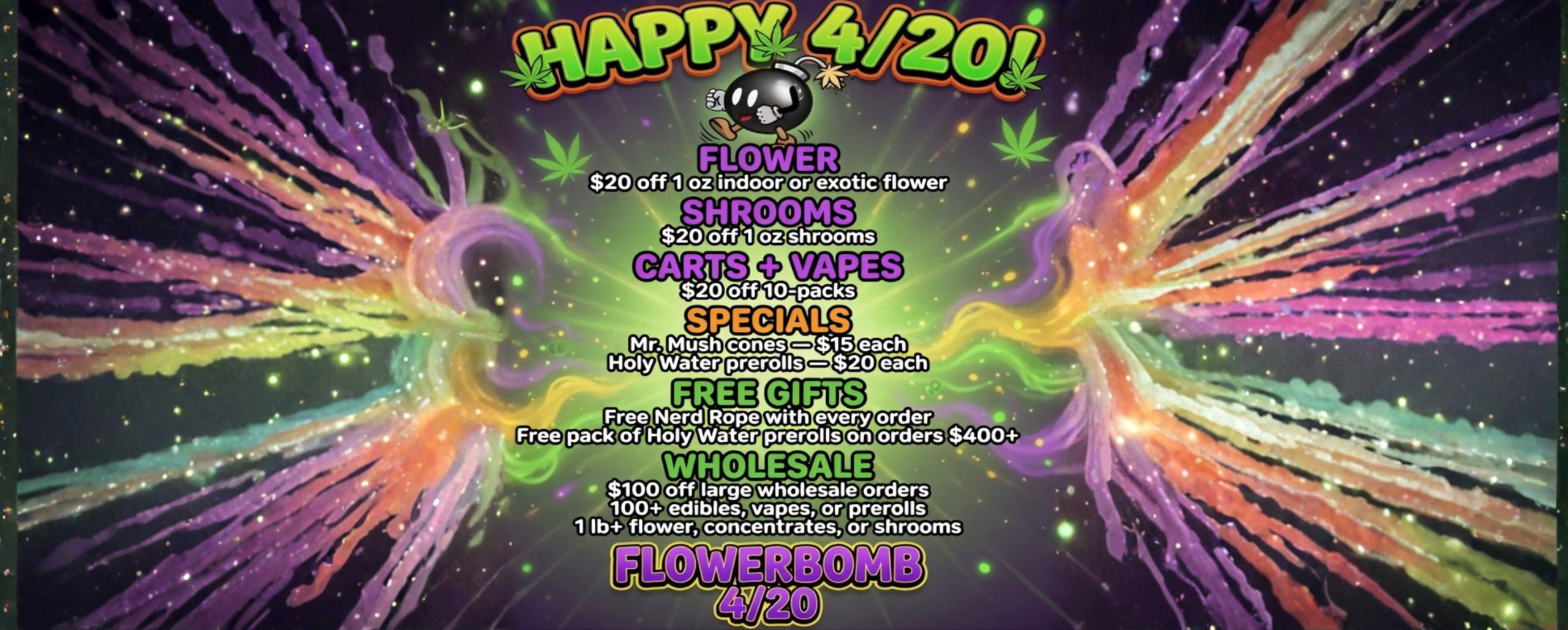 Flower bomb 420 sale banner