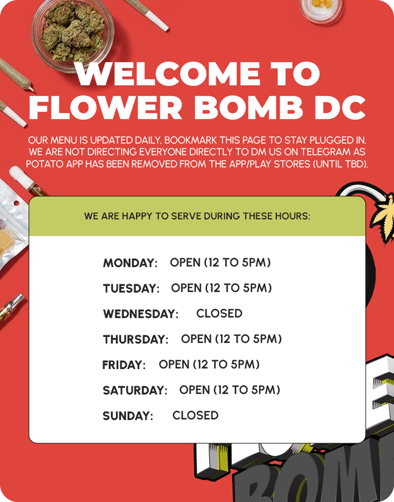 Opening hours mobile